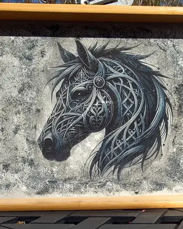 Graphite sketch of a horse's head